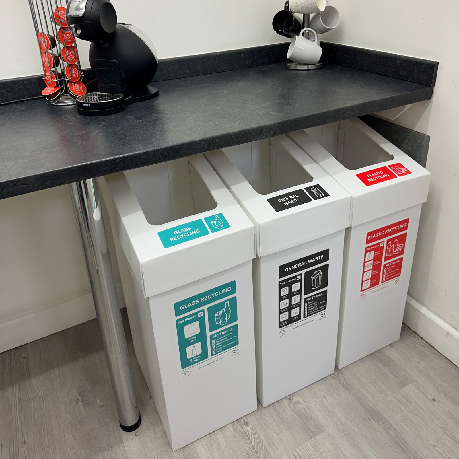 Correx® Large Recycling Bin (Set of 4 Bins)